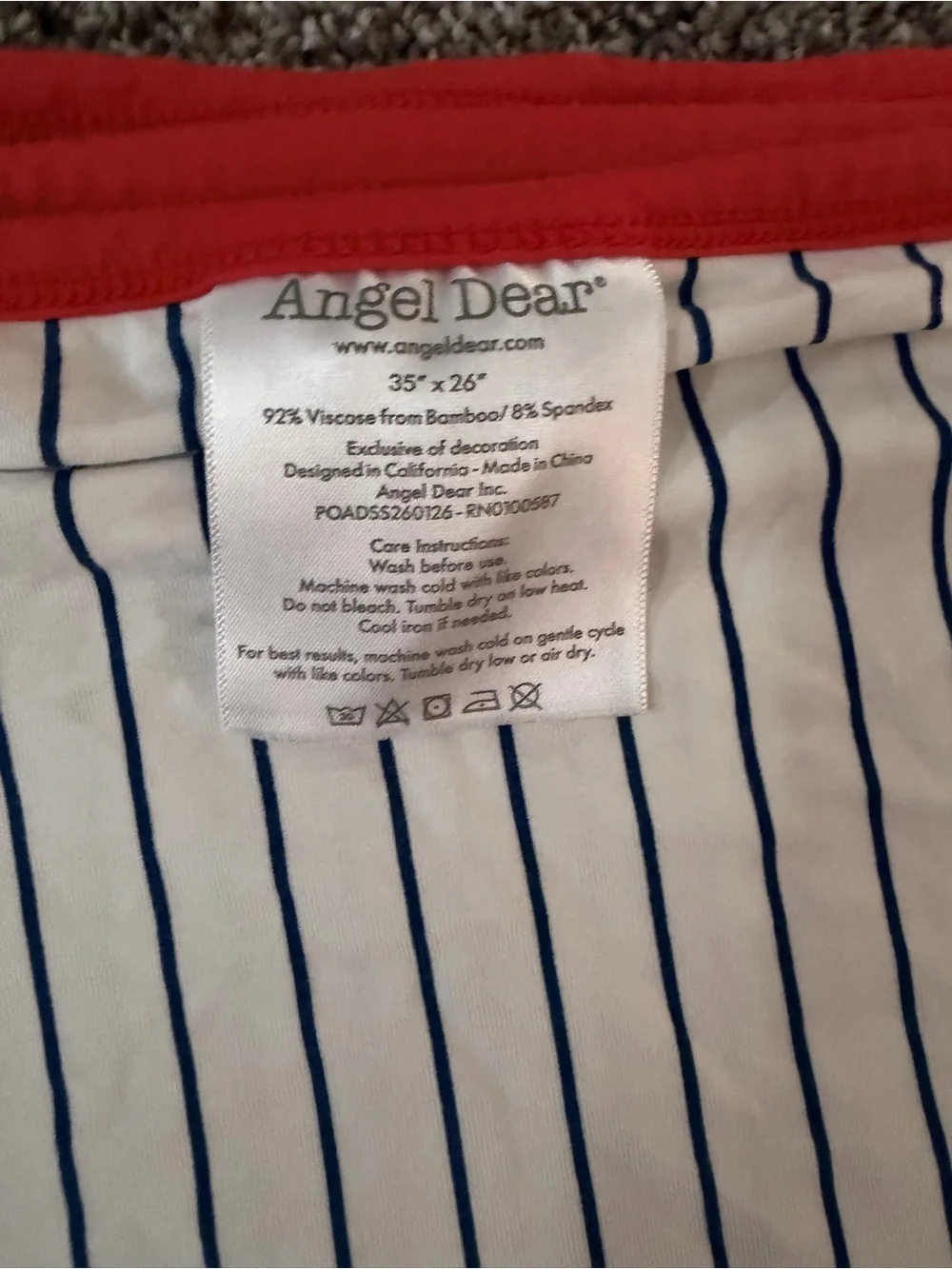 Angel Dear Striped White and Navy Baby Baseball Pajamas with Matching Blanket